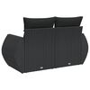 vidaXL Garden Sofa Black Poly Rattan 2-Seater Modular Garden Sofa