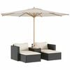 vidaXL Garden Sofa Set Black, Cream White