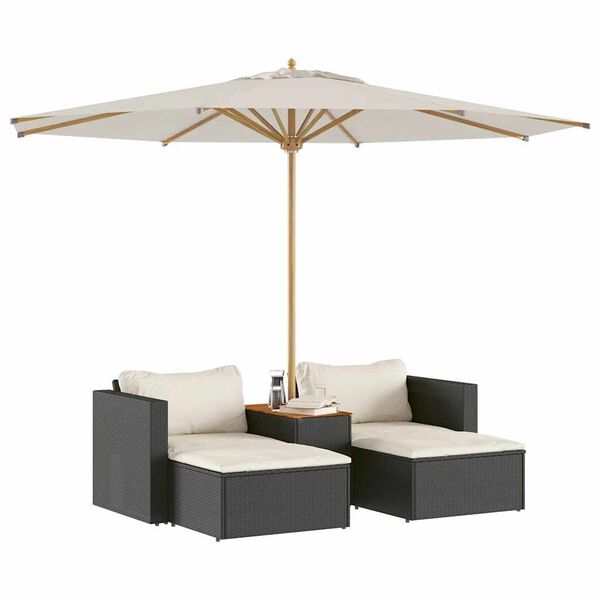 vidaXL Garden Sofa Set Black, Cream White