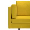vidaXL Sofa Yellow Polyester, Wood, Steel Large Sofa Modern