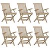 vidaXL Garden Dining Set Grey Solid teak wood Medium Foldable