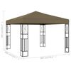 vidaXL Gazebo Taupe Polyester fabric and steel 10x10 feet Durable