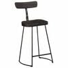 vidaXL Bar Stool Set of 2 Black Solid mango wood, iron Standard