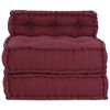 vidaXL Pouffe Maroon Cotton 27.6 in x 27.6 in x 21.3 in