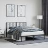 vidaXL Bed Frame Black Powder-Coated Steel Double Bed Frame