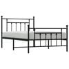 vidaXL Bed Frame Black Powder-Coated Steel Twin Bed Frame Rectangular