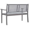vidaXL Bench Grey Solid eucalyptus wood Medium Ergonomic Garden Bench