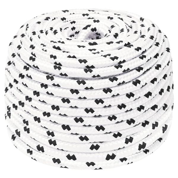 vidaXL Braided Boat Rope White 0.24 "x82.0 ' Polyester