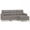 vidaXL 3-seater Sofa With Footstool Taupe
