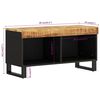 vidaXL TV Cabinet Natural wood and black Solid mango wood, Iron Medium