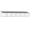 vidaXL Dog Cage Grey Galvanized Steel 39.4 x 6.6 x 6.6 ft Durable