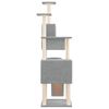 vidaXL Cat Tree Light Grey Engineered Wood, Plush, Sisal Tall Durable