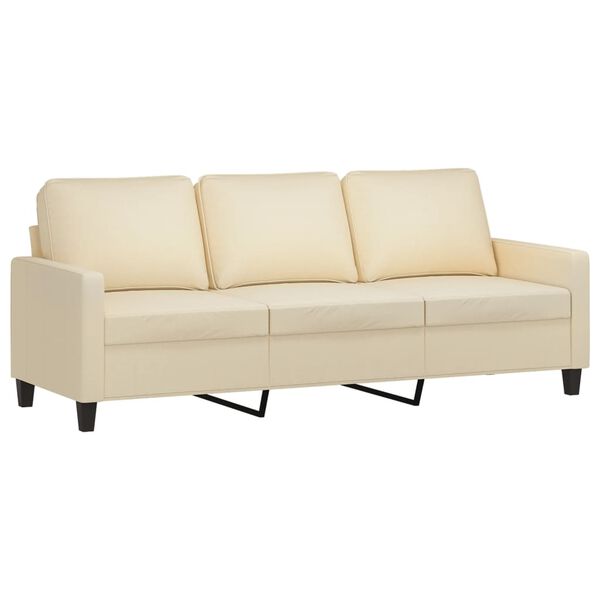 vidaXL 3-seater Sofa Cream Fabric (100% polyester), Metal, Textilene