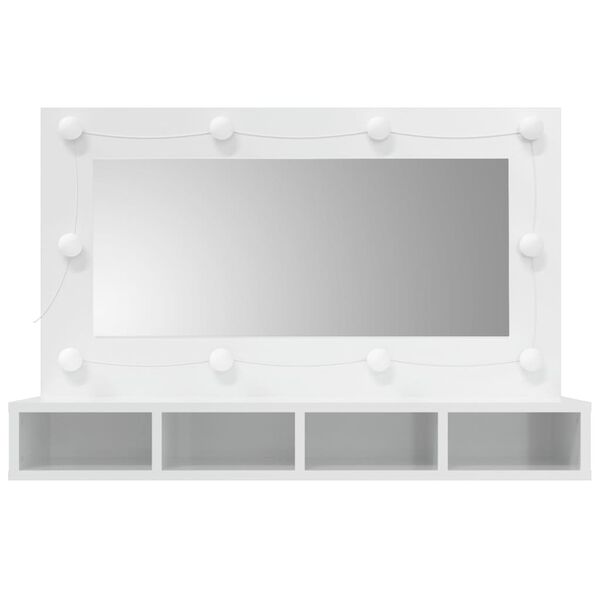vidaXL Mirror Cabinet High gloss white Engineered wood, Acrylic