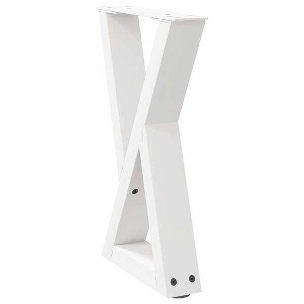 vidaXL Coffee Table Leg White Powder-coated steel Medium Adjustable Feet