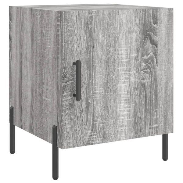 vidaXL Bedside Cabinet Gray sonoma Engineered wood, Iron Medium Storage