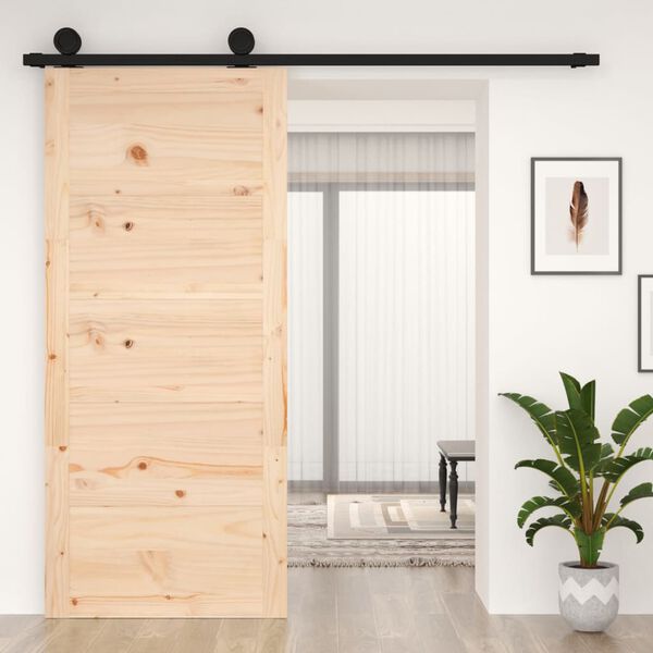 vidaXL Barn Door 35.4x0.7x80.5" Solid Wood Pine