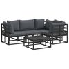 vidaXL Garden Sofa Set with Cushion 5 pcs Black Aluminium