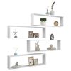 vidaXL Wall Shelf Set of 4 White Engineered wood