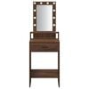 vidaXL Dressing Table Brown 19.69 x 16.14 x 55.12 in Engineered Wood