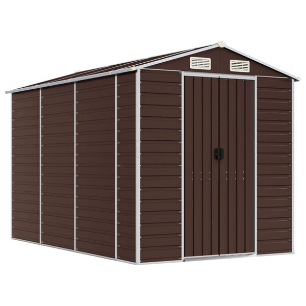 vidaXL Garden Shed Brown Galvanized Steel 75.2 x 118.1 x 78.0 in