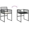 vidaXL Garden Dining Set Black PE rattan Large Foldable