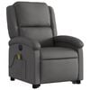 vidaXL Electric Stand Up Massage Recliner Chair Gray Real Leather Standard