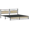 vidaXL Bed Frame Sonoma oak Steel, engineered wood Full Bed Frame