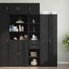 vidaXL Slim Storage Cabinet Black Engineered Wood Slim