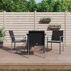 vidaXL Garden Dining Set Black Poly Rattan, Steel, Tempered Glass