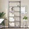 vidaXL Bookcase Grey Sonoma Engineered wood, metal 6-Tier Bookcase