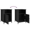 vidaXL Bedside Cabinet Black Engineered wood, Iron Medium