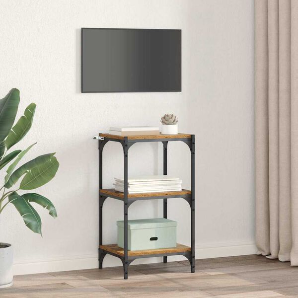 vidaXL Book Cabinet Old wood 15.75 x 12.99 x 27.76 in Engineered wood