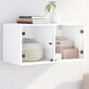 vidaXL Wall Cabinet White Engineered wood, Glass Medium Wall Cabinet