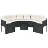 vidaXL Garden Sofa Black Poly Rattan Large Removable Covers
