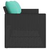 vidaXL Garden Sofa Black with blue cushions PE rattan Medium