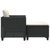 vidaXL Garden Sofa Black PE rattan, powder-coated steel, 100% polyester