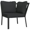 vidaXL Garden Lounge Set Black, Grey Powder-coated steel and polyester
