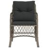 vidaXL Garden Chair Set of 2 Grey PE rattan, powder-coated steel