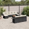 vidaXL Garden Sofa Set Black, Cream White