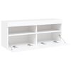 vidaXL TV Wall Cabinet White Engineered wood Medium TV Wall Cabinet
