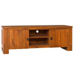 vidaXL TV Cabinet Natural Teak Solid Teak Wood Large Teak Cabinet