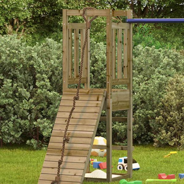 vidaXL Play Tower Natural Pine Treated Pine Wood Standard Durable