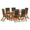 vidaXL Garden Table And Chair Dark Oil Finish Solid Acacia Wood