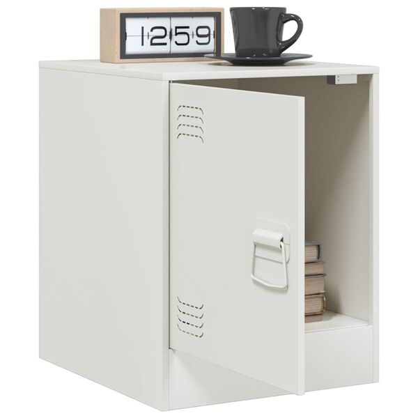 vidaXL Bedside Cabinet Set of 2 White Cold-rolled steel Standard