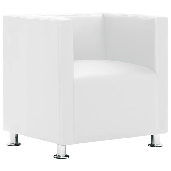 vidaXL Armchairs White Artificial leather, metal Standard Durable