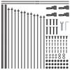 vidaXL Garden Fence 3 pcs Grey 170 x 140 cm Powder-Coated Steel