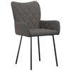 vidaXL Dining Chair Set of 2 Dark Gray Polyester, Metal, Plywood