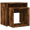 vidaXL Nesting Coffee Table Smoked Oak Engineered Wood Compact Stackable