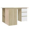 vidaXL Corner Desk White and Sonoma Oak Engineered wood